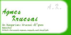 agnes krucsai business card